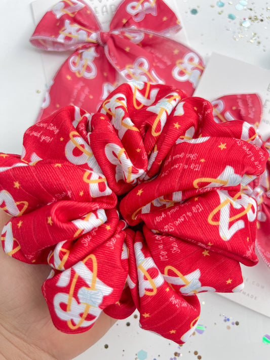 Red 87 Ring It’s a Love Story Say Yes Oversized Scrunchy