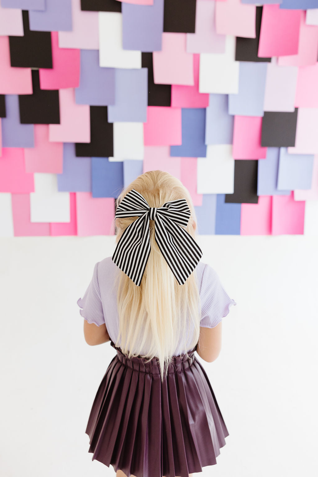 Beetlejuice|Black & White Striped Sailor Bow