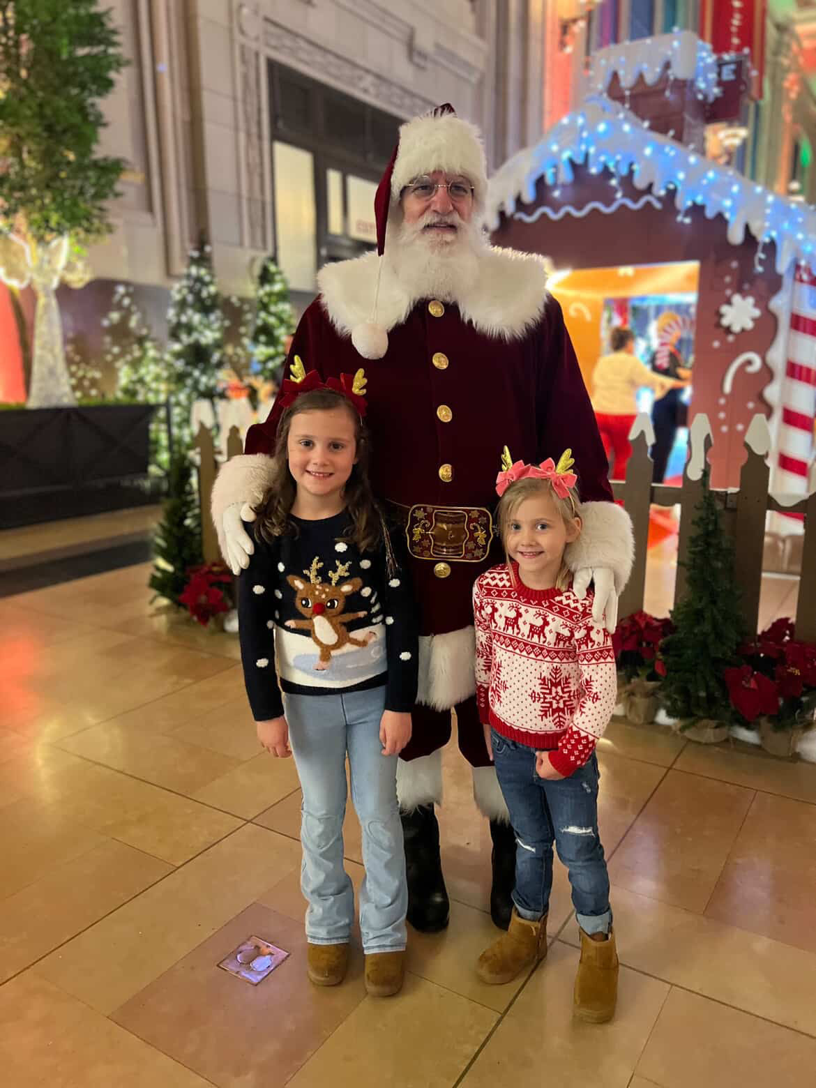 Gold Glitter Reindeer Headband with Removable Velvet Bows