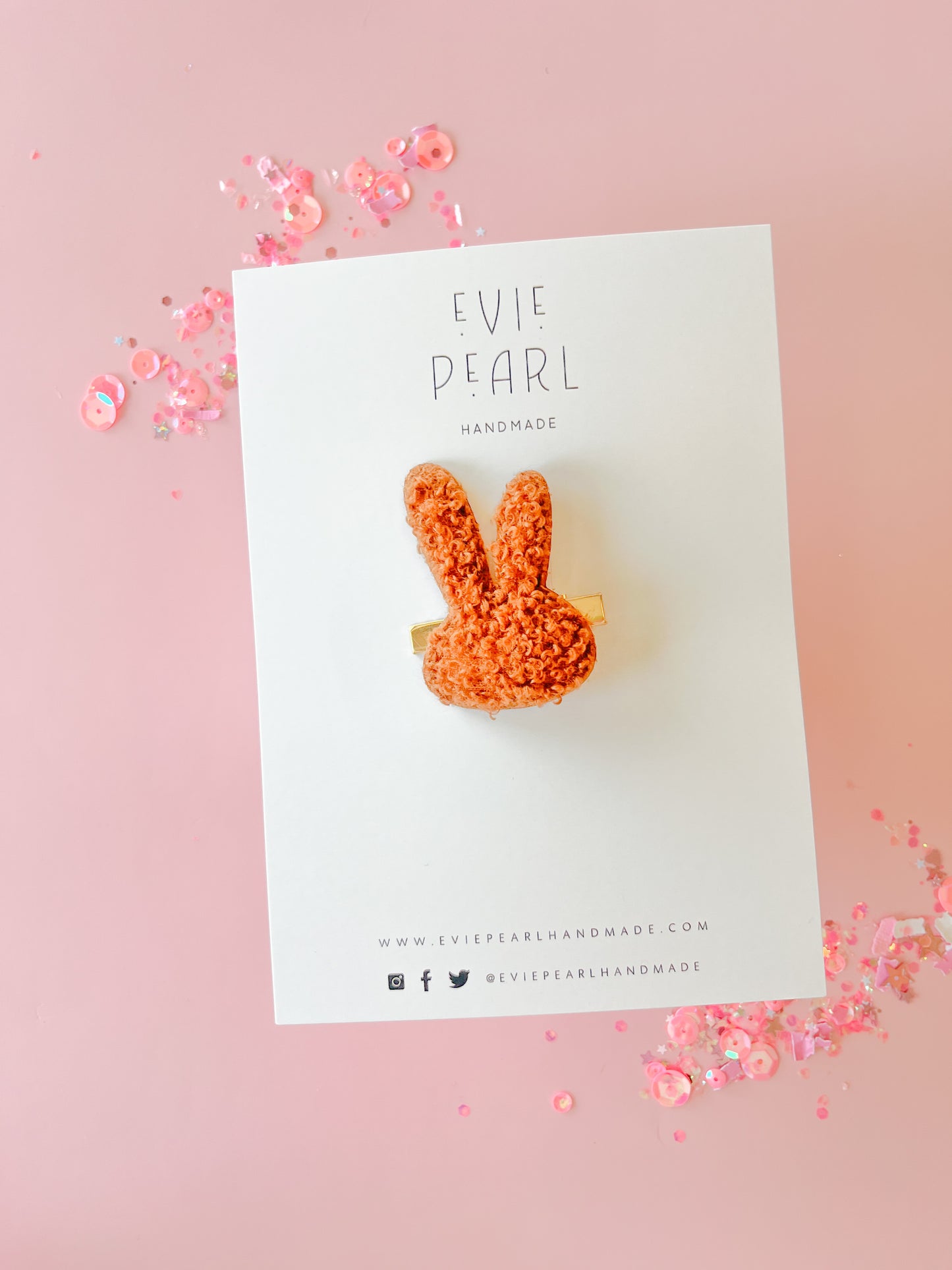 Single Rust Fuzzy Hair Clip