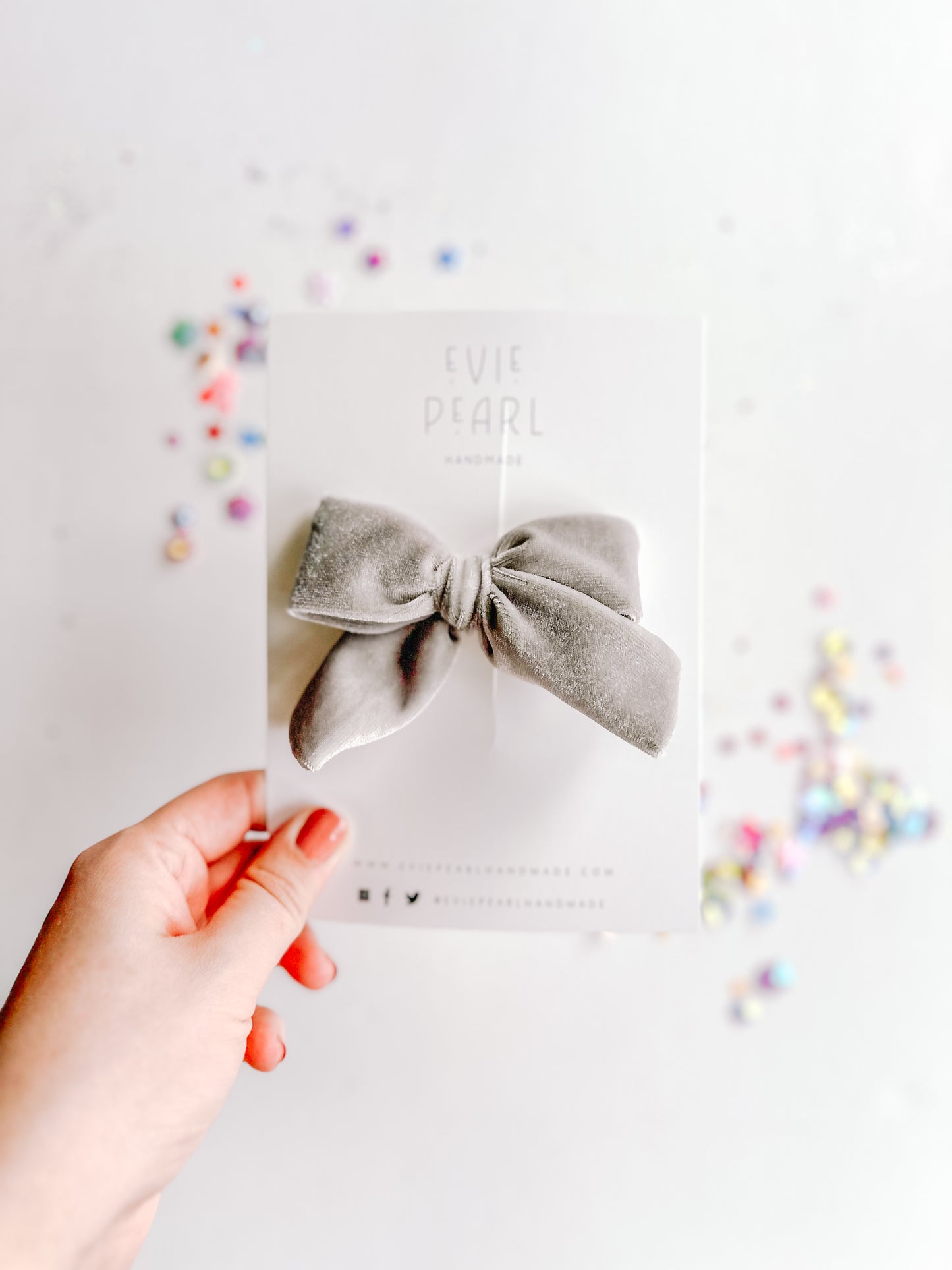Gray Velvet Medium Pinwheel Bow