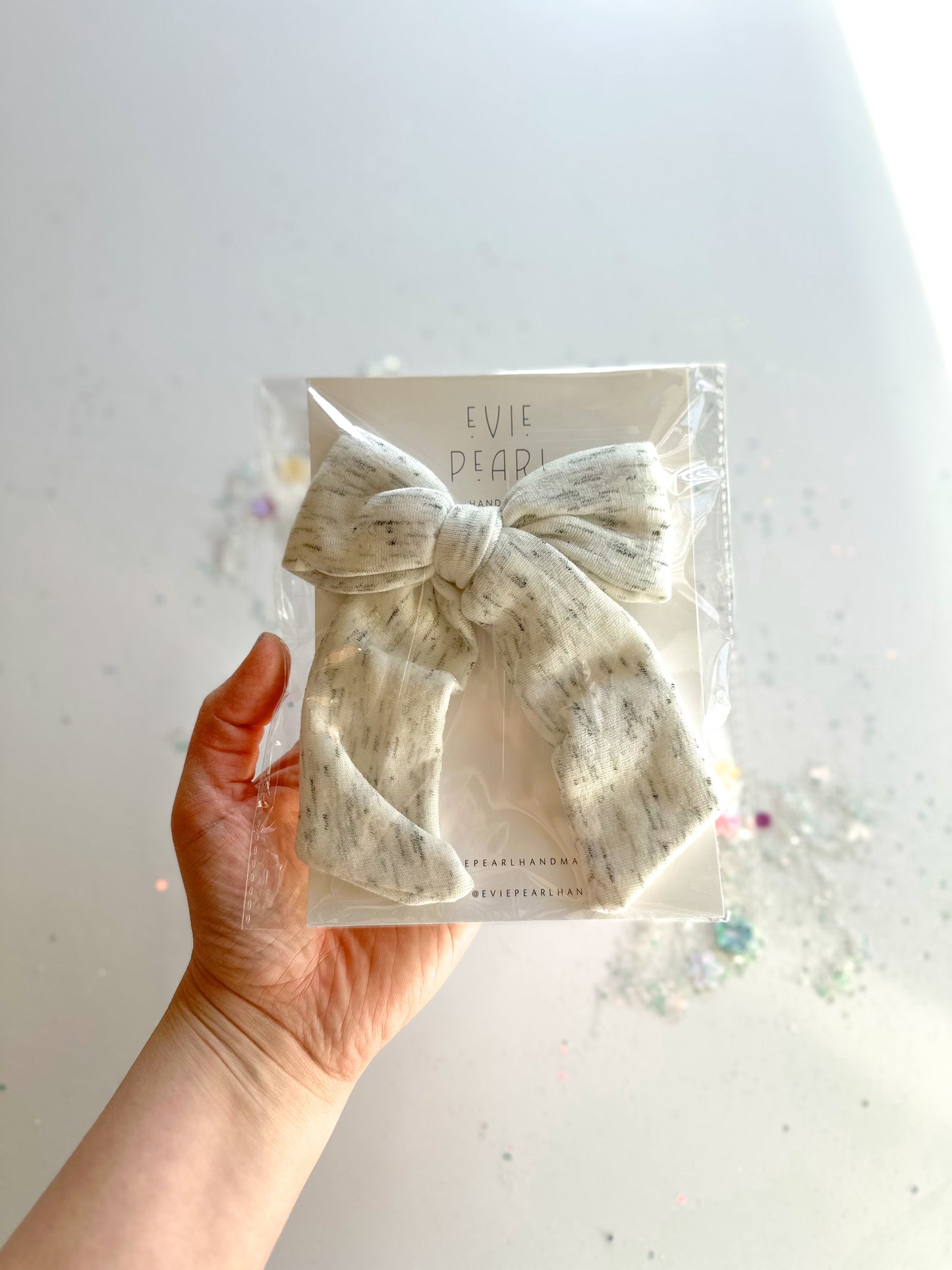 Gray Marled XL Pinwheel Bow