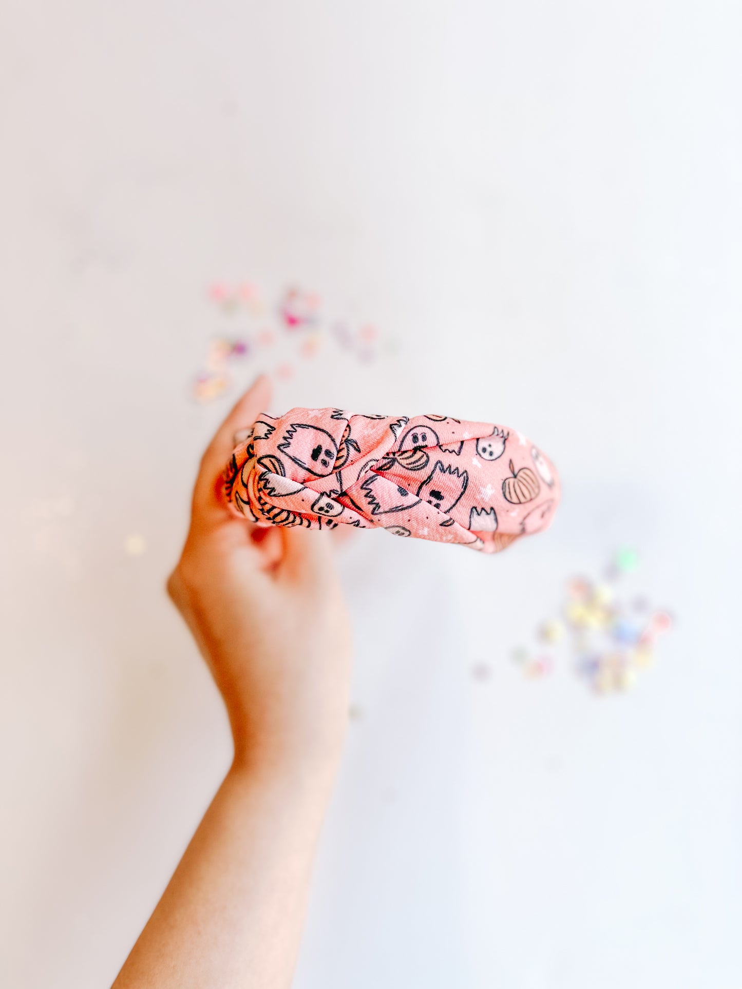 Pink Ghosts Knotted Headband