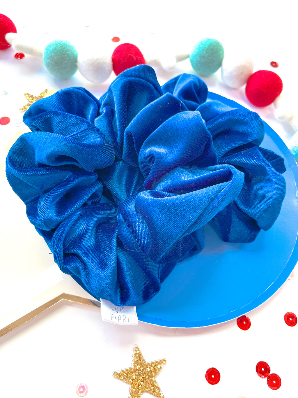 Royal Blue Velvet Oversized Scrunchies