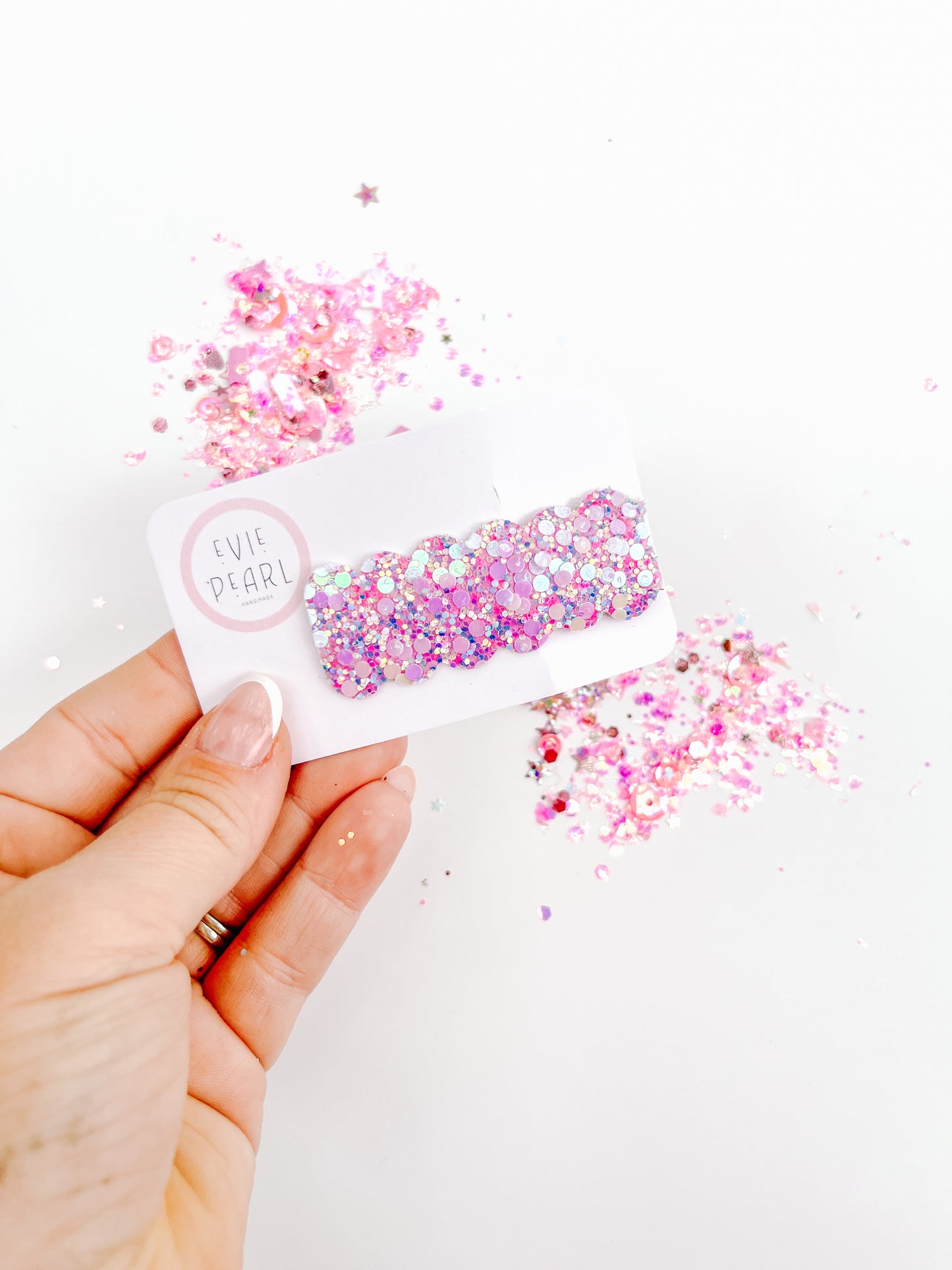 Purple & Pink Chunky Glitter Single Snap Clip