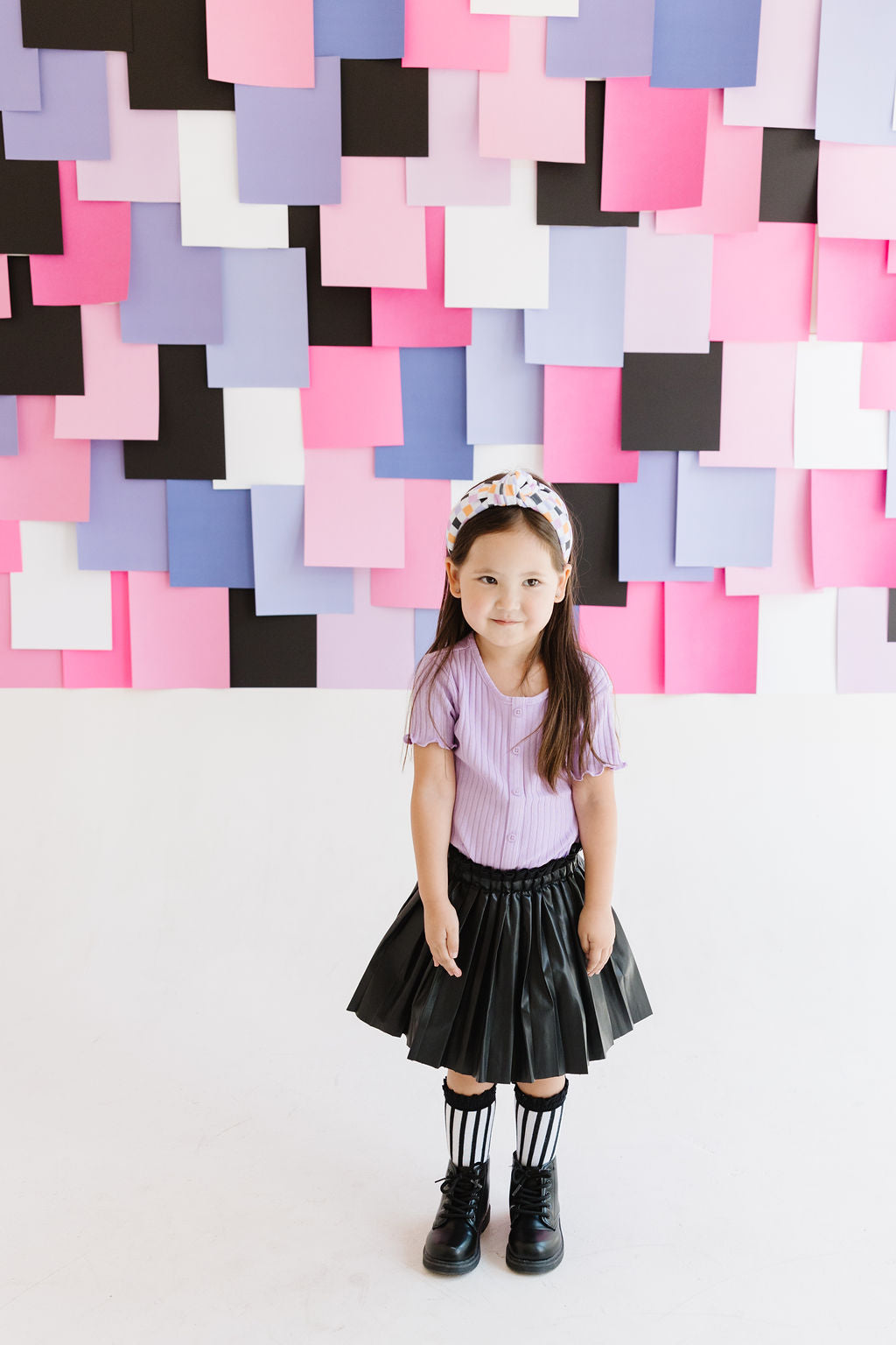 Black|Orange|Purple|Lilac Stripes Knotted Headband for Girls & Women