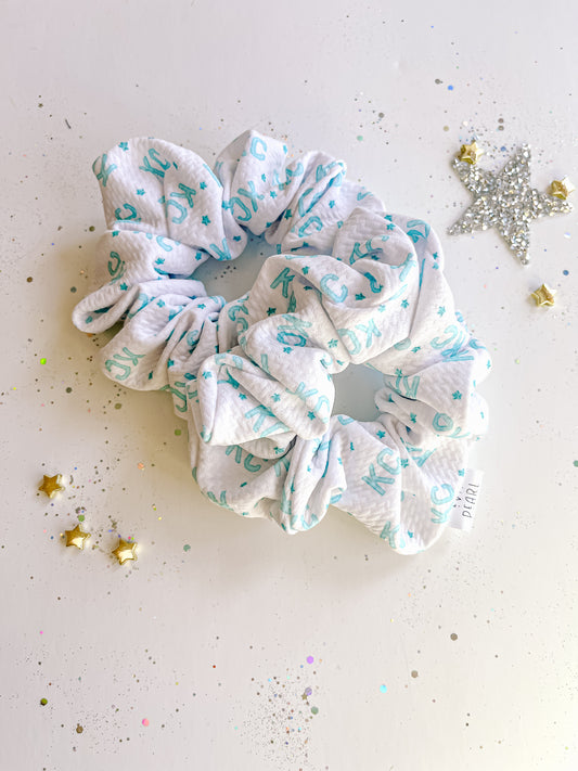 Teal KC Current Regular Scrunchy