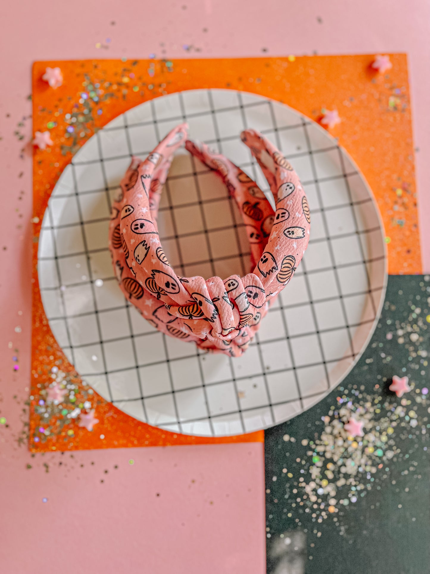 Pink|Ghost Knotted Headband for Girls & Women