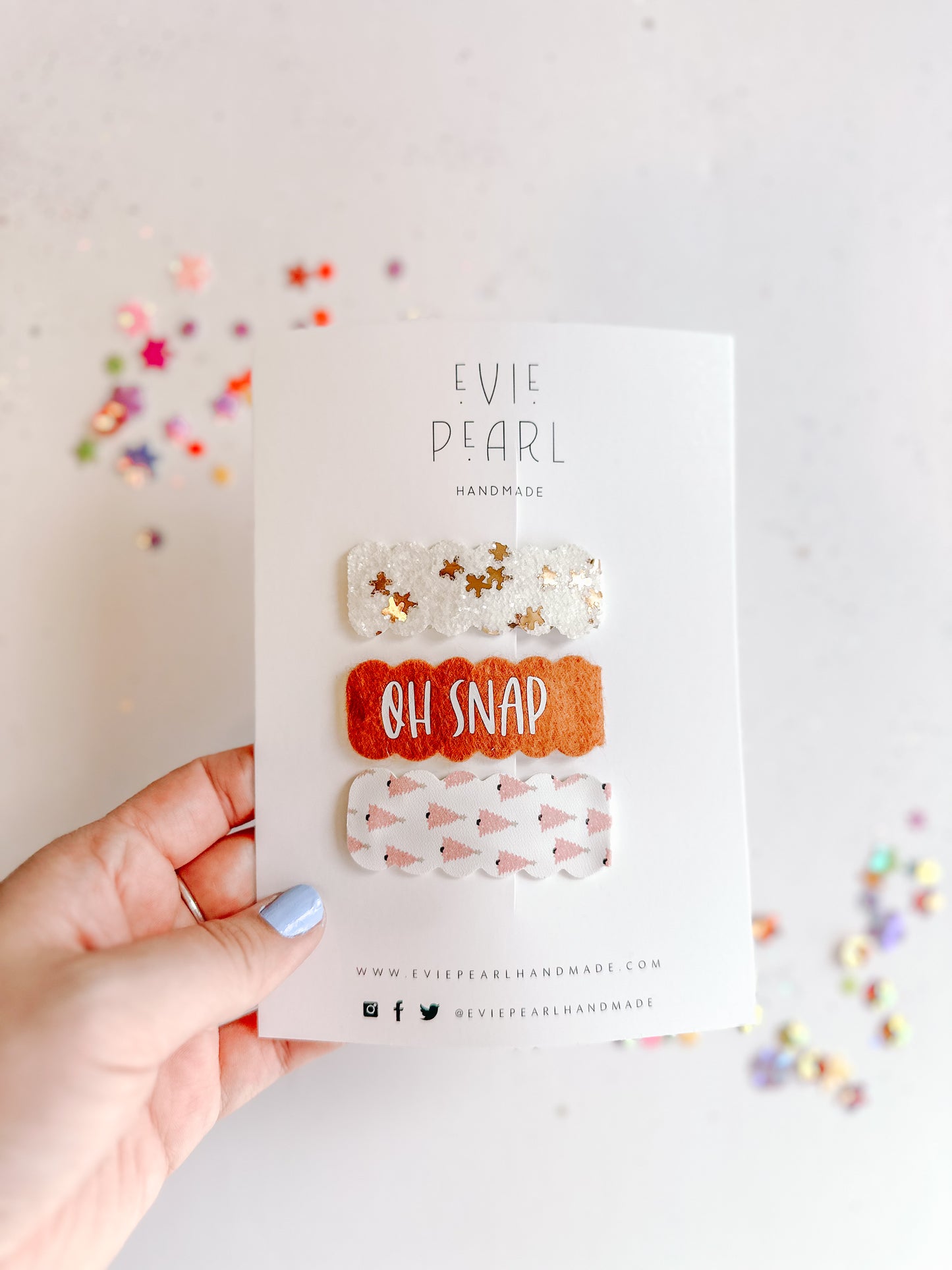 Oh Snap Pink Christmas Tree Snap Clip Set