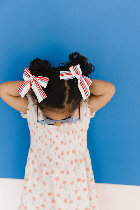 Red White Blue Stripe Small Pigtail
