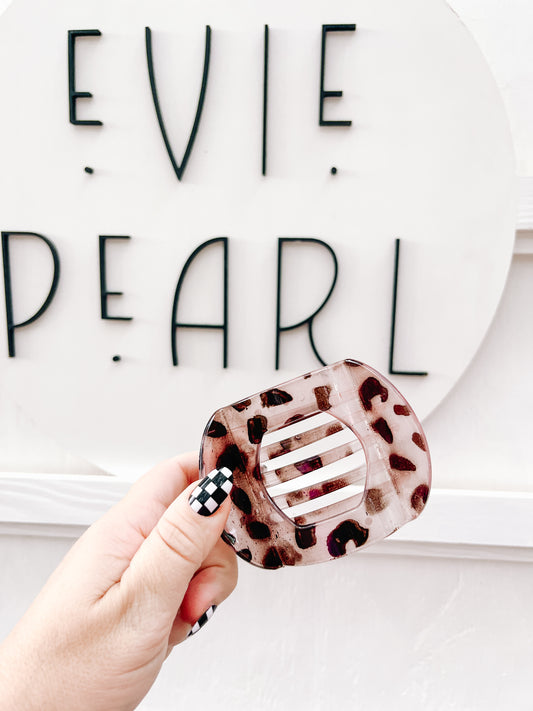 Plum Tortoise Shell Flat Medium Claw Clip