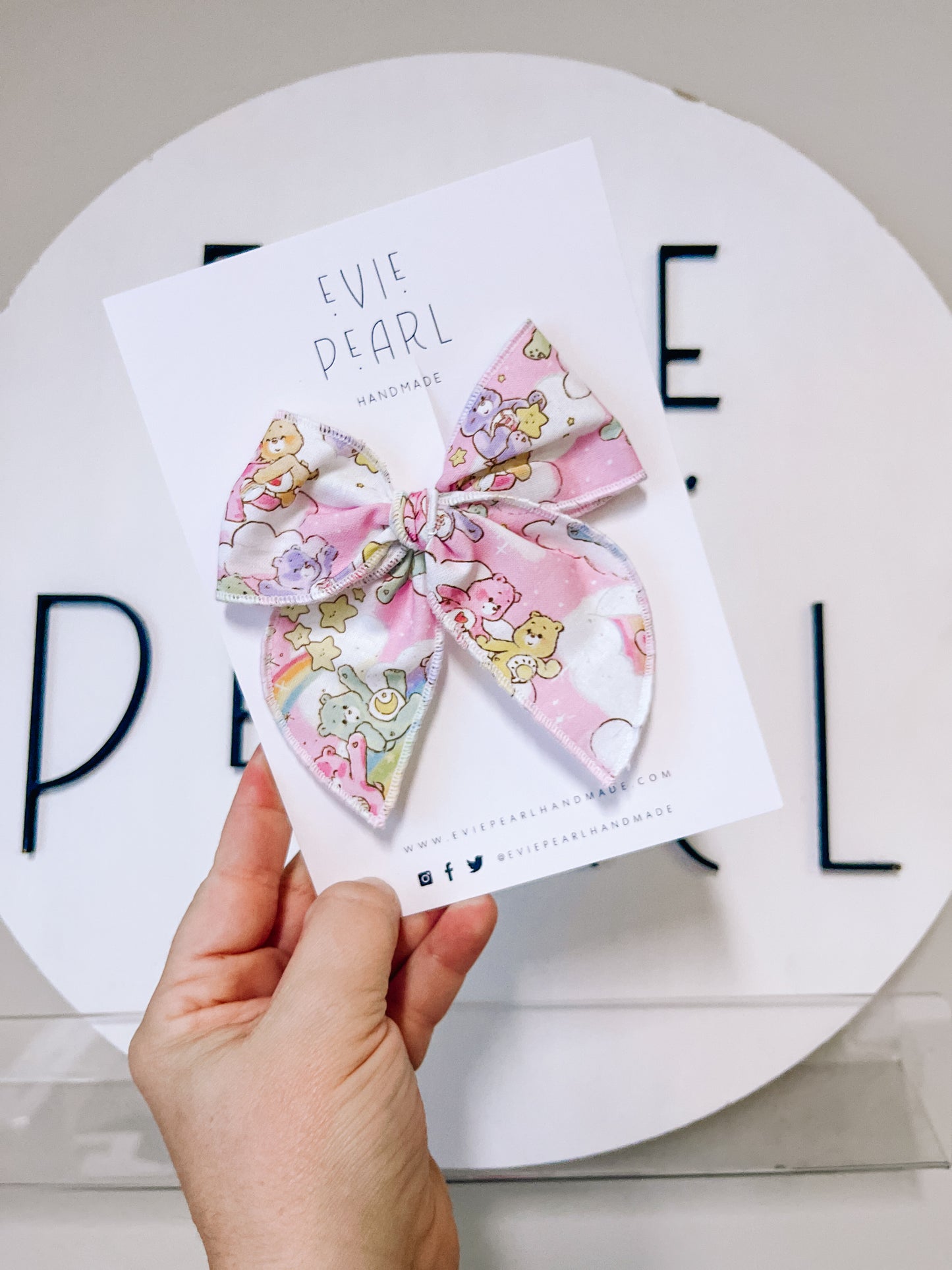 Oversized CareBear bow