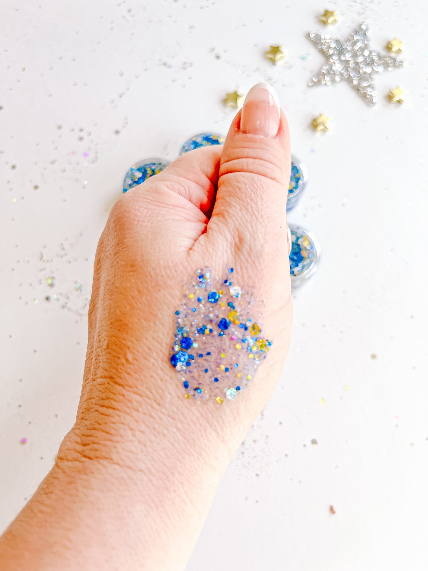 Blue Gold Silver Hair Glitter Gel