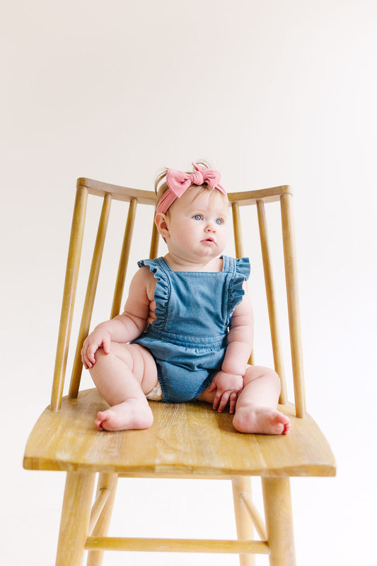 Pink Solid Baby Bow Turban