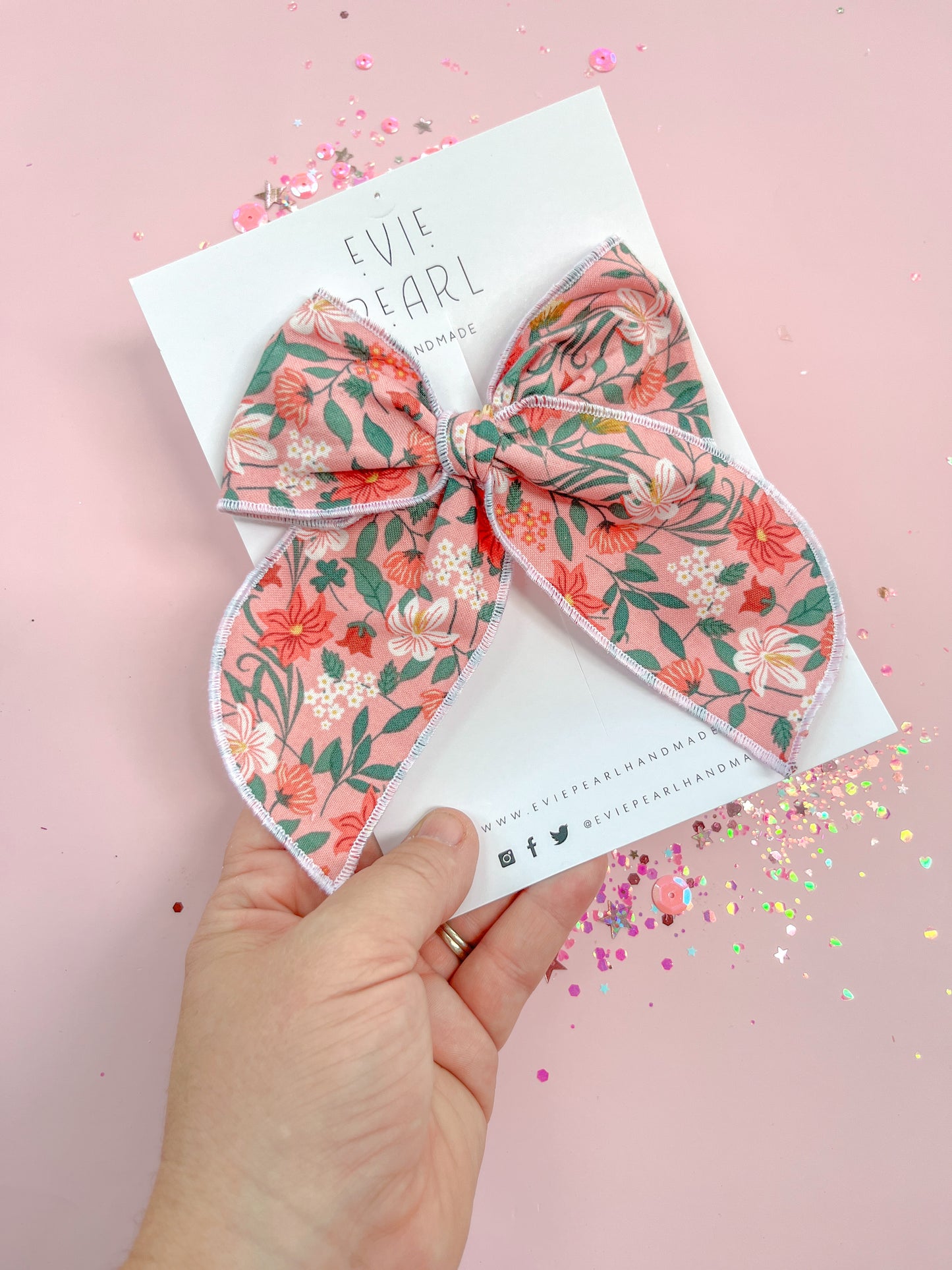 Oversized Pink Floral Bow