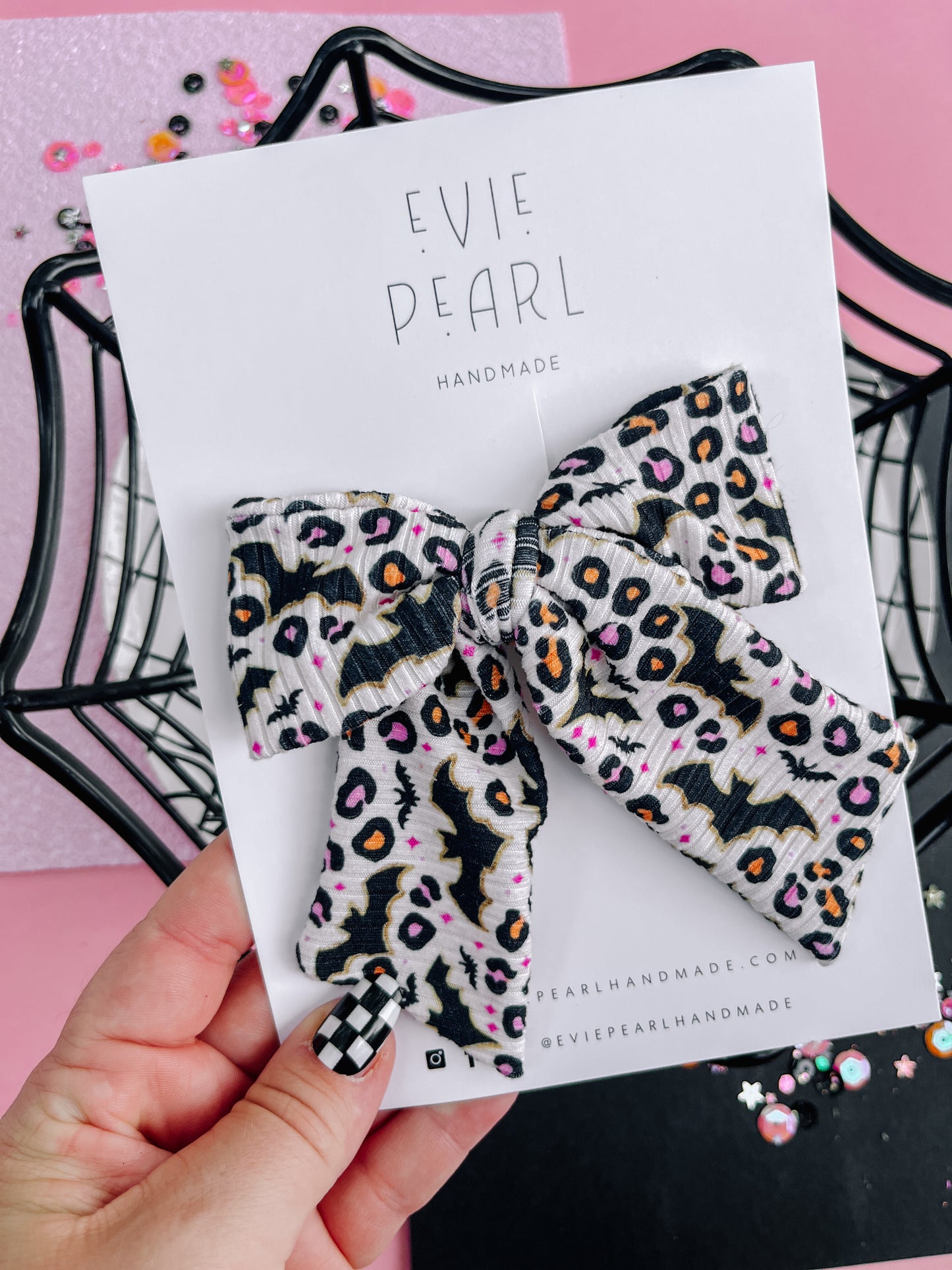 Bat Cheetah Large Pinwheel Bow