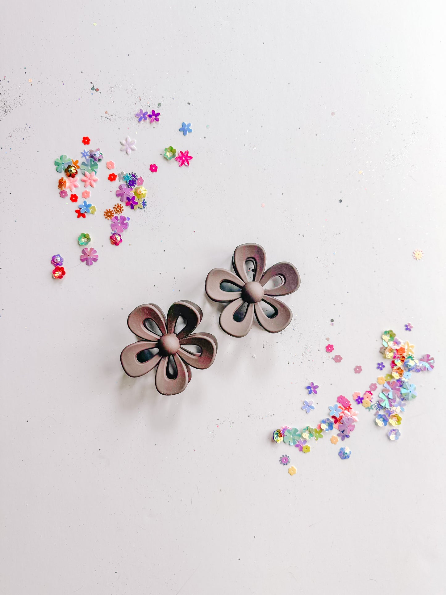 Brown Flower Claw Clip