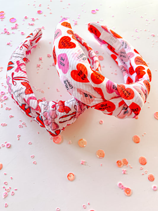 Valentine Bows on Bows Knotted Headband