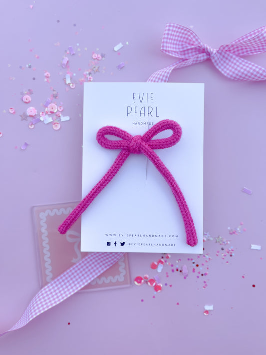 Hot Pink Large Cord Bow