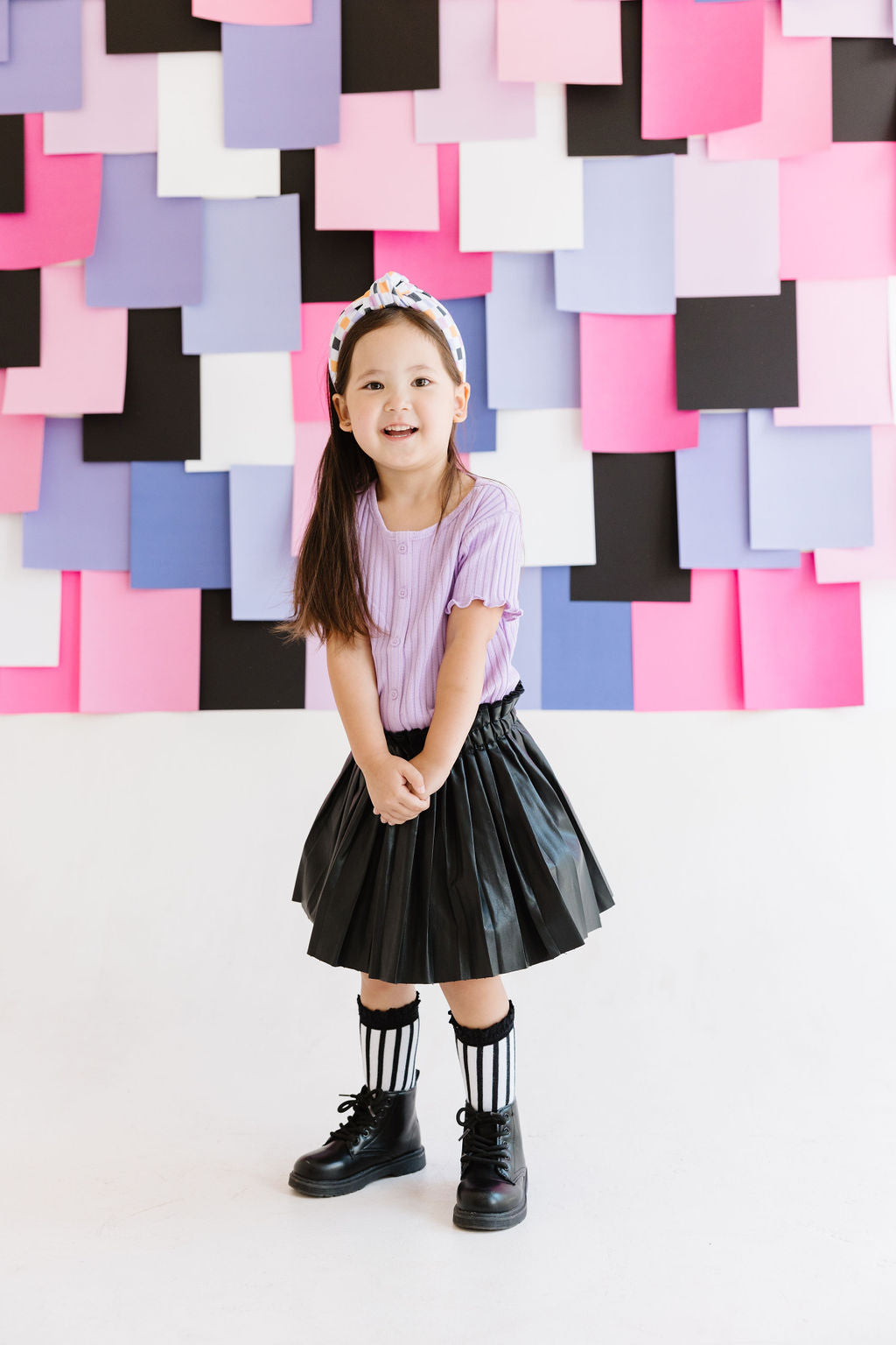 Black|Orange|Purple|Lilac Stripes Knotted Headband for Girls & Women