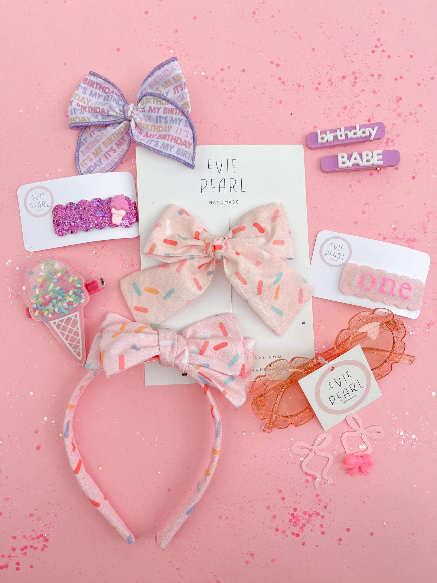 One Hot Pink Glitter Snap Clip