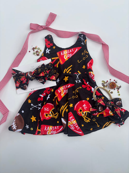 Black Pendant KC Baby Bow Turban