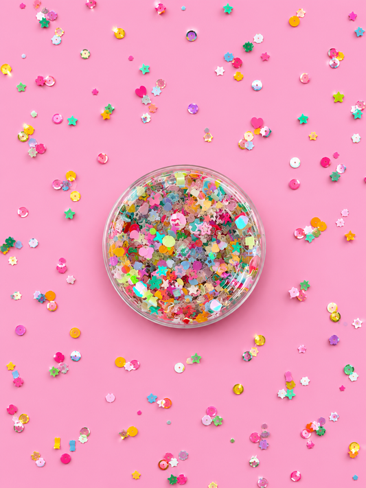 Multicolored Shapes Hair Glitter