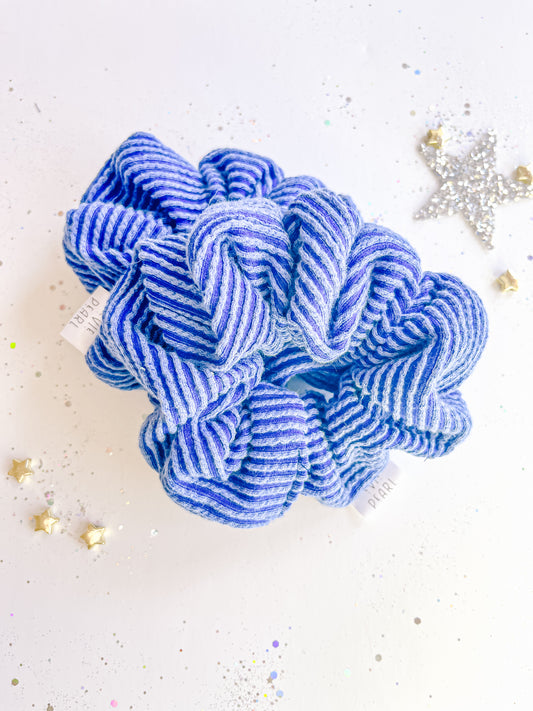 Royal Blue Ribbed Regular Scrunchy