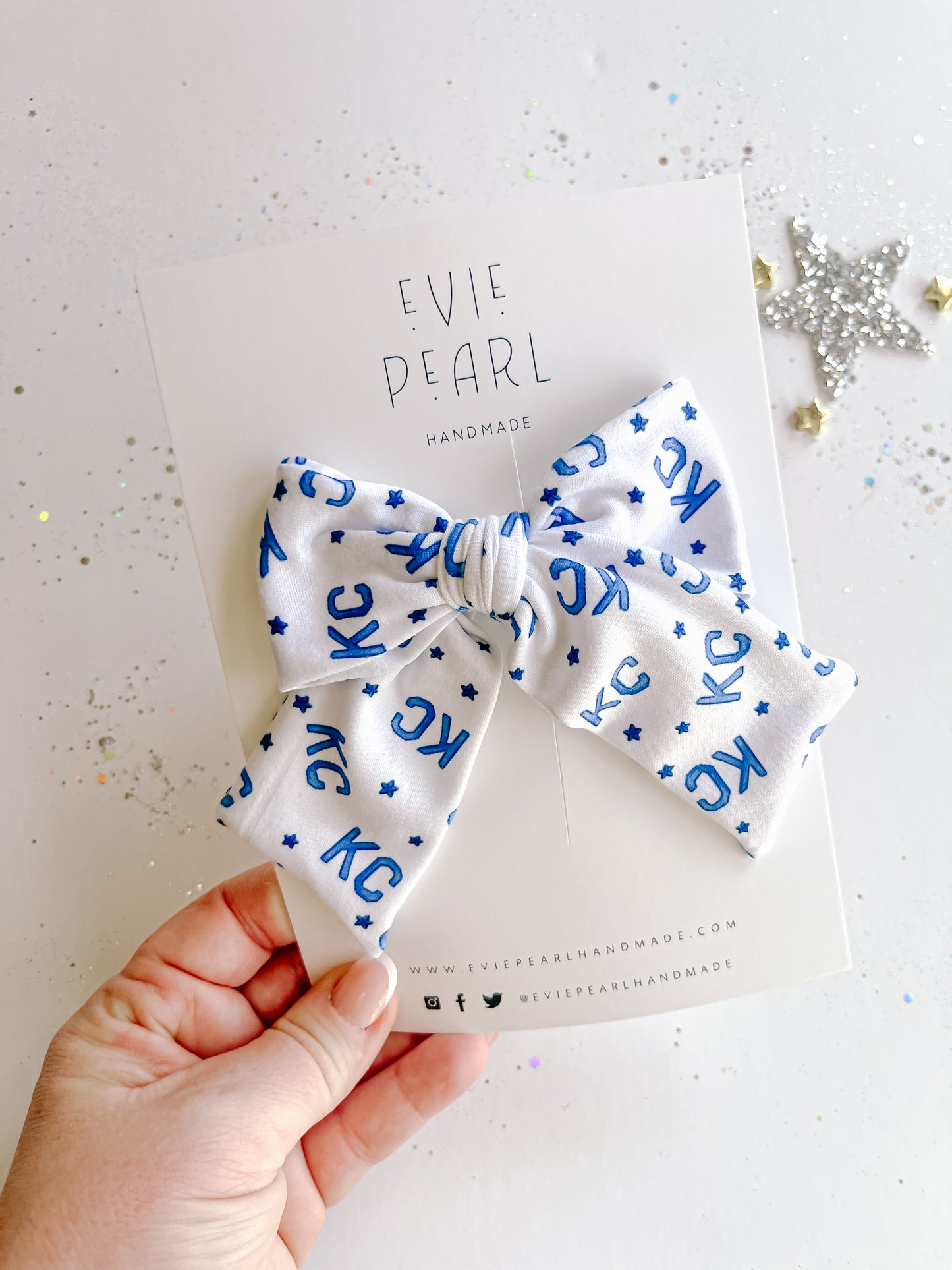 Large Navy Sporting KC Pinwheel Bow