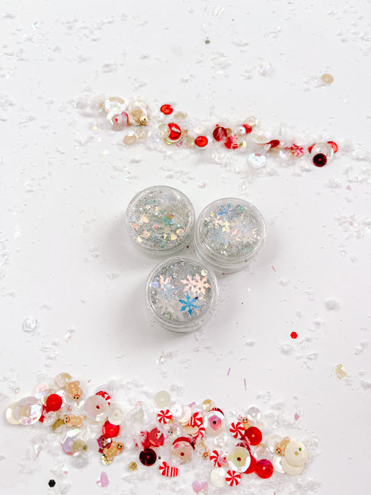 White Silver Sparkle Snowflake Hair Glitter Gel