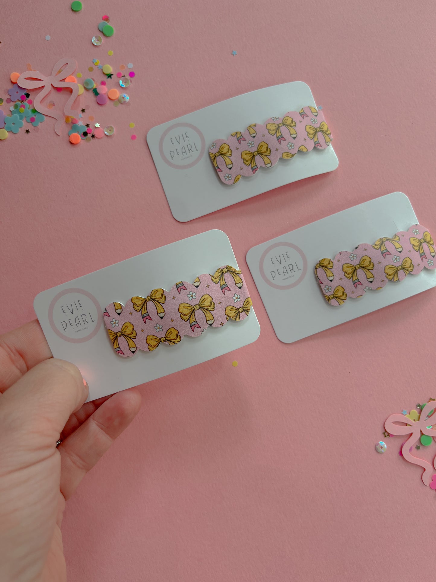 Pencil Bow Single Snap Clip