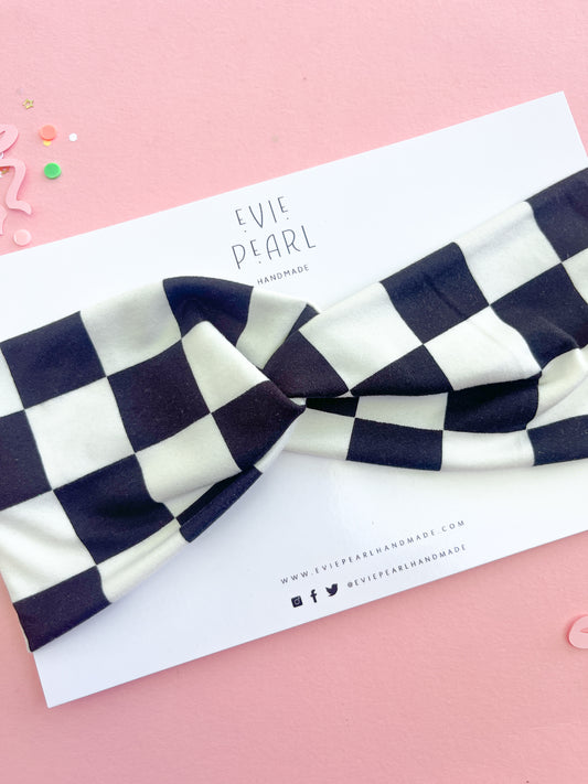 Black & White Twisted Turban