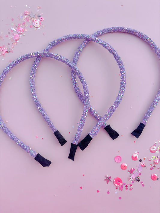 Purple Glitter Headbands for Girls