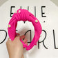 Hot Pink Smiley Daisy Beaded Knotted Headband for girls & women