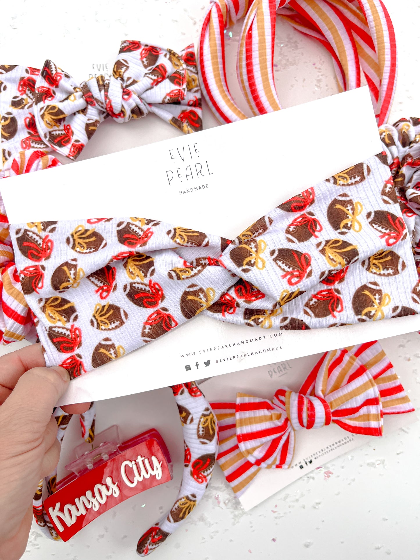 Football Bows Twisted Turban