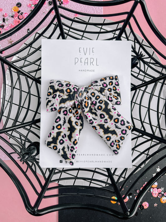 Bat Cheetah Large Pinwheel Bow