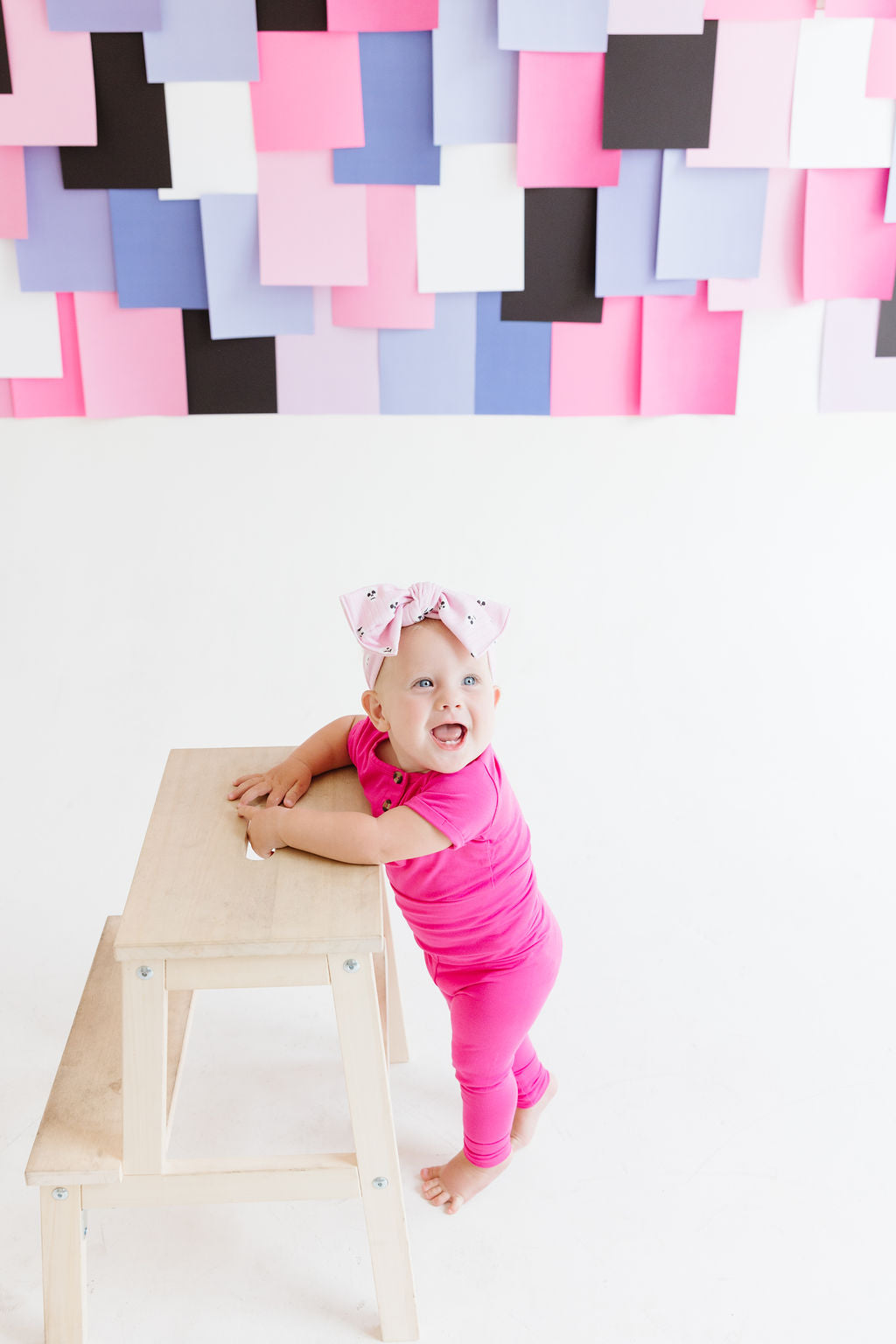 Pink|Skull Baby Bow Turban One Size Fits Most