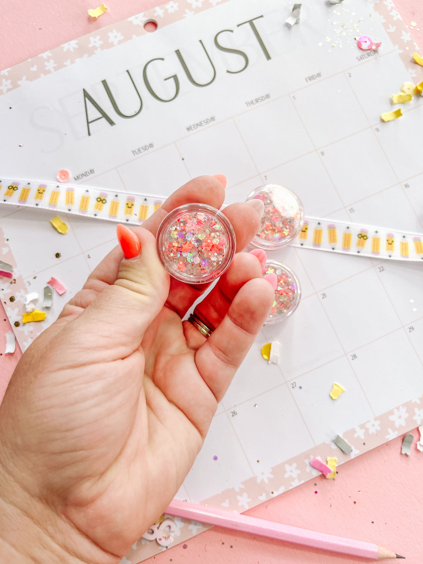 Neon Pink Stars Glitter Hair Gel