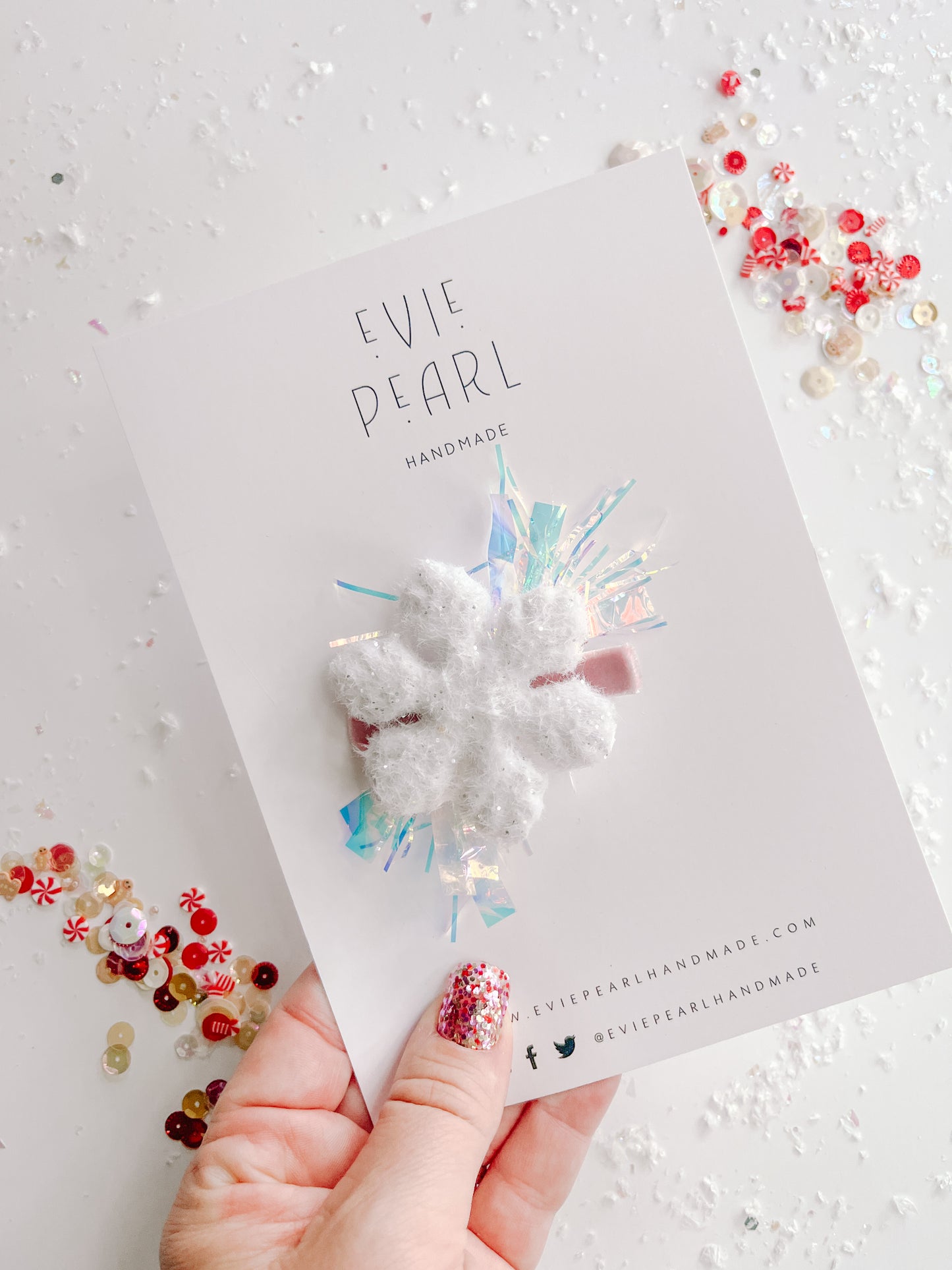 Whimsical Snowflake Tinsel Hair Clip
