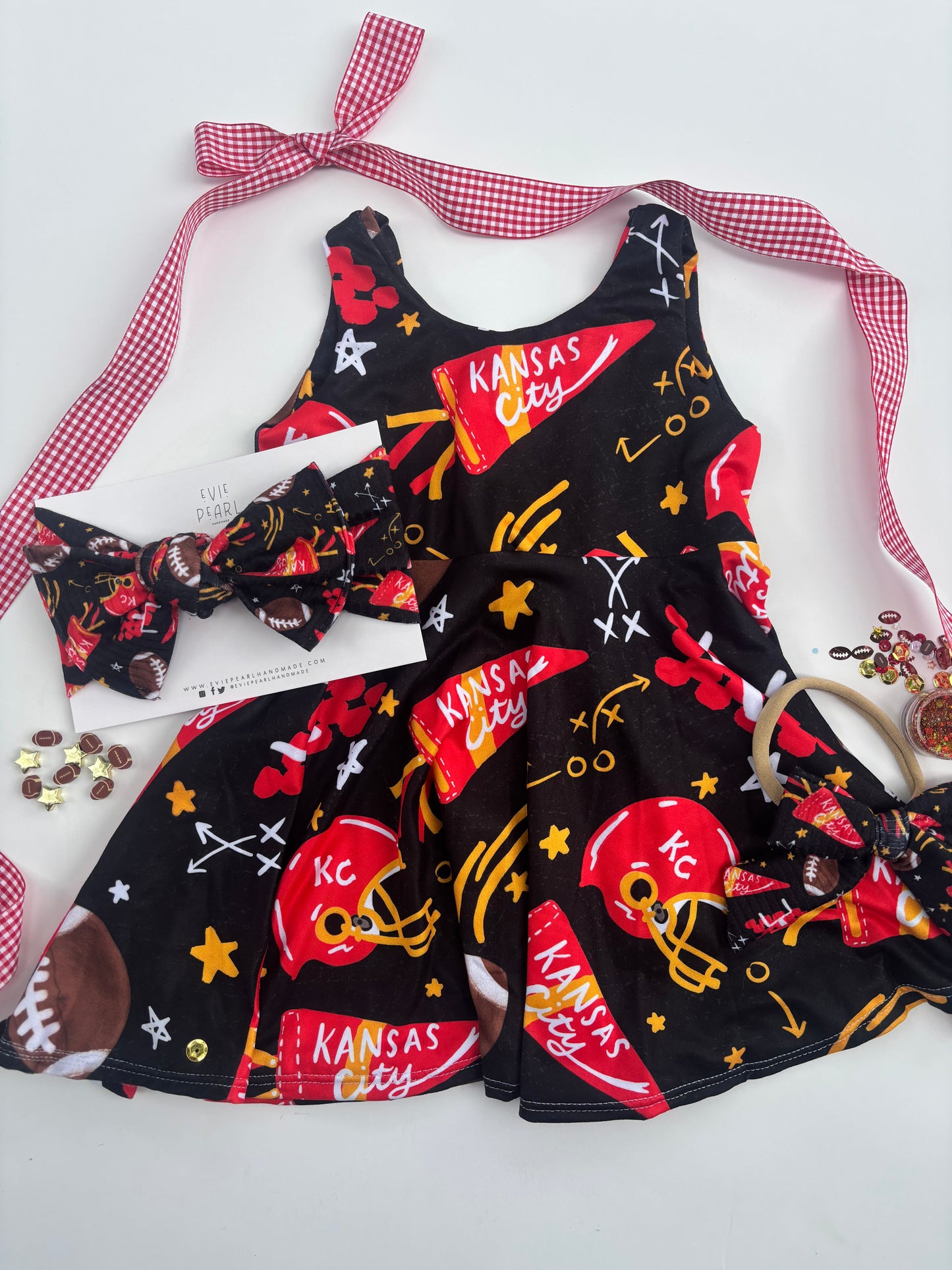Black Pendant KC Baby Bow Turban