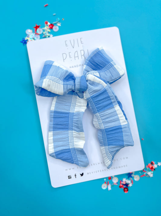 Blue Gingham Crinkle XL Pinwheel