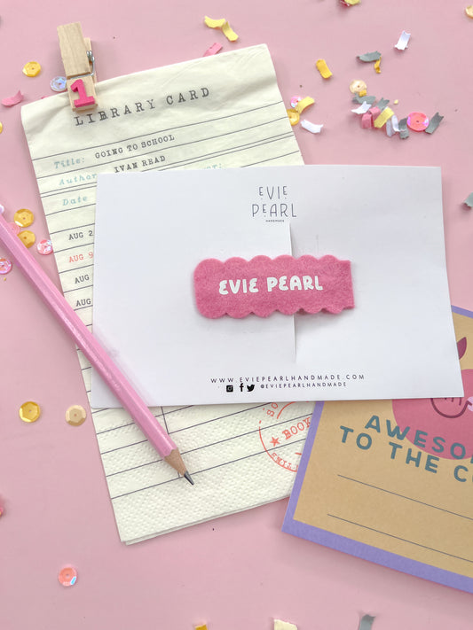 Personalized Bubblegum Pink Snap Clip