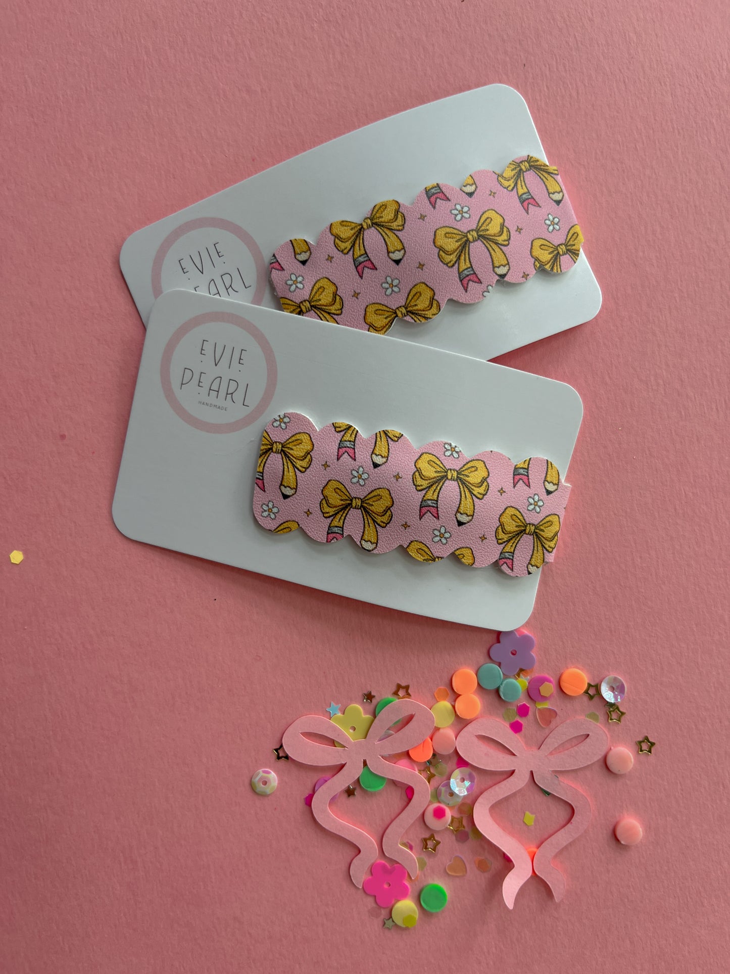 Pencil Bow Single Snap Clip