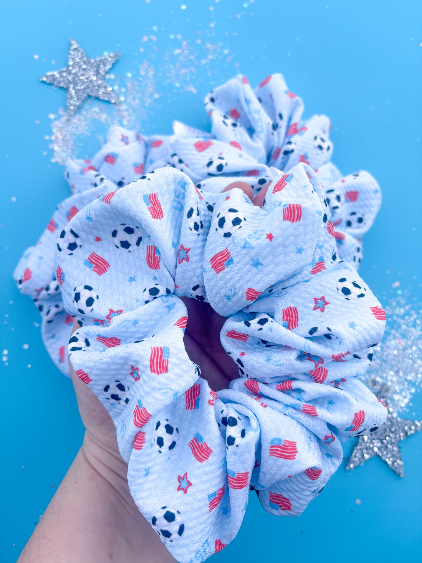 USA World Cup FIFA Soccer Oversized Scrunchy