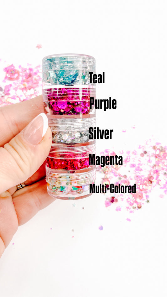 Stack of 5 Hair Glitter Gel