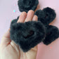 Fuzzy Black Heart Claw Clip