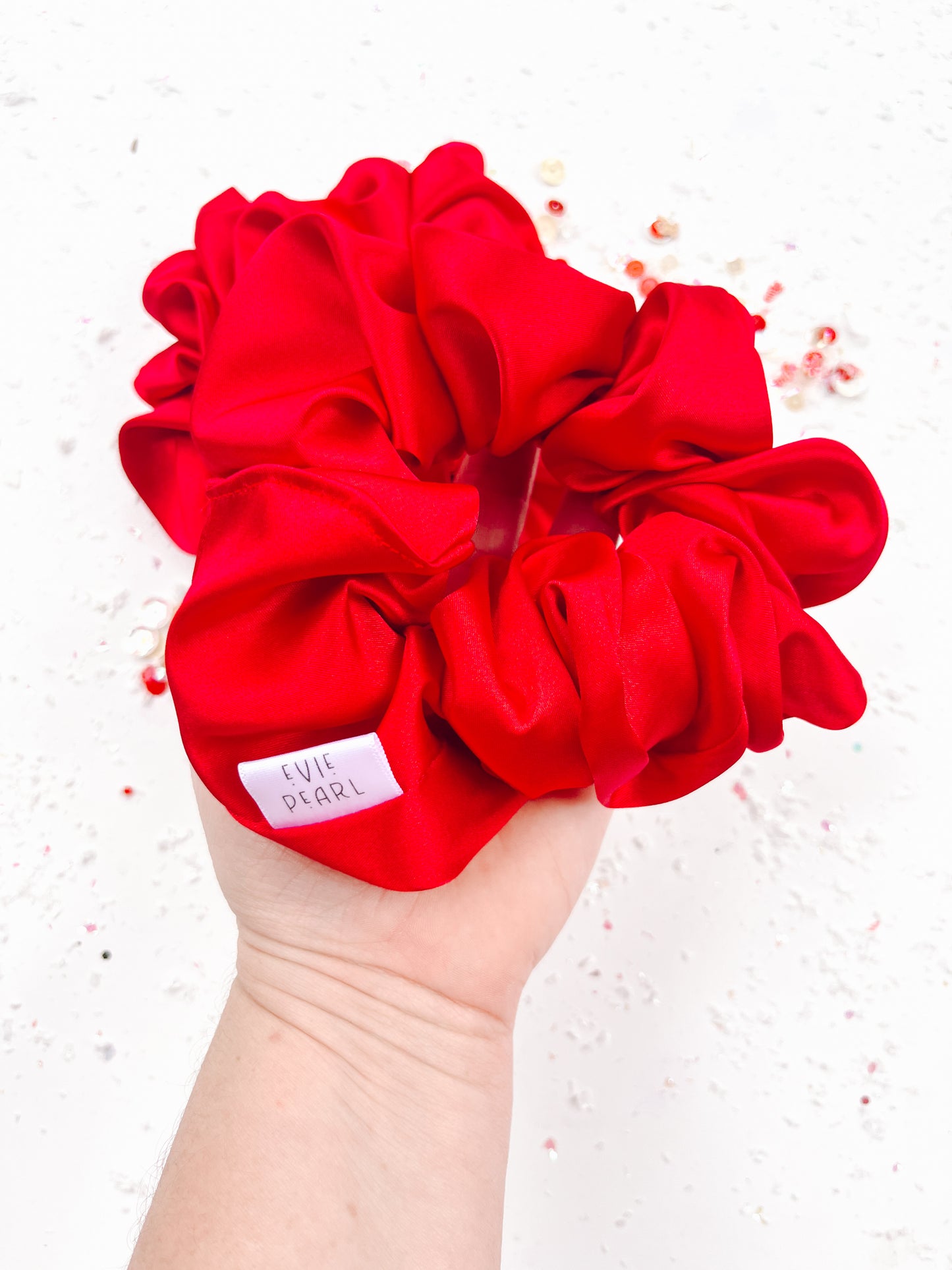 Classic Red Silk Oversized Scrunchy