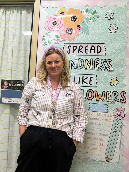 Lilac Ribbed Teacher Gift Set- Lanyard| Knotted Headband| Scrunchie