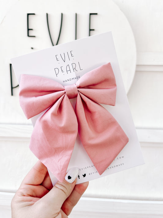Rose Pink Medium Sailor Hair Bow