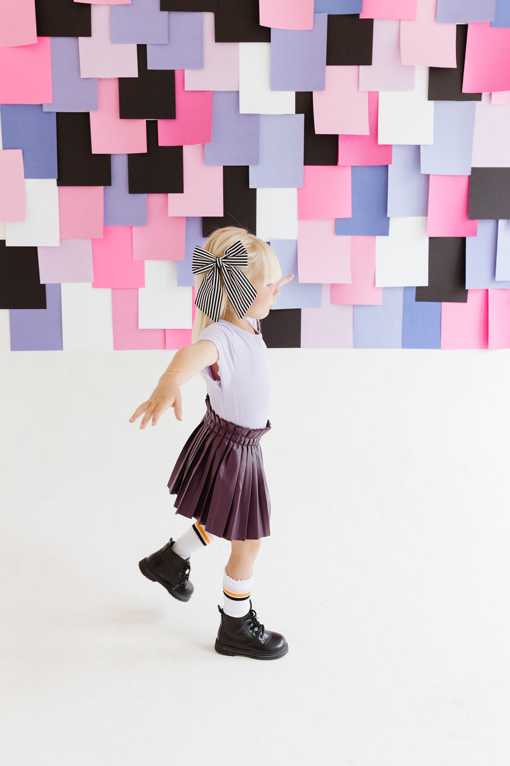 Beetlejuice|Black & White Striped Sailor Bow